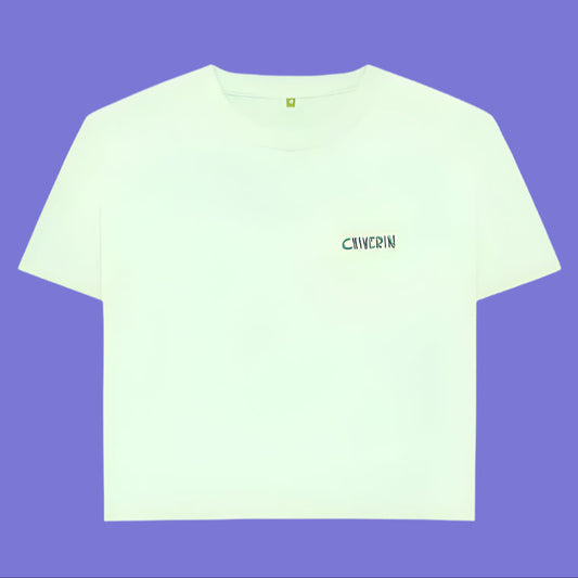 Pastel Green Side Logo - Boxy Tee